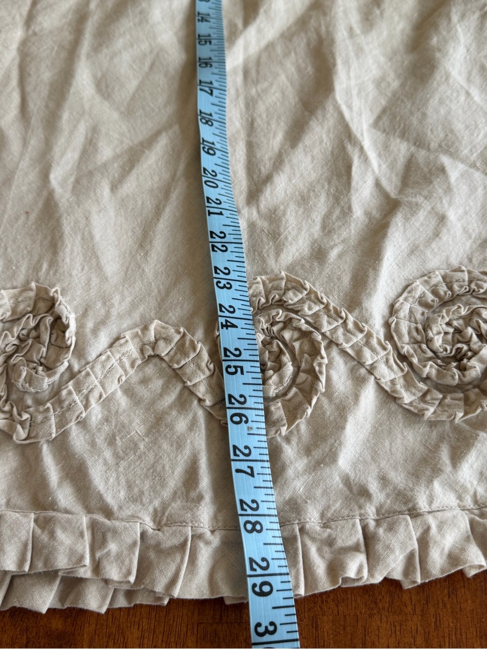 white birch Cream Ruffle-Hem Midi Skirt linen - Picture 7 of 7